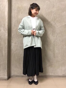 「coen（コーエン）のアイテム（カーディガン/ボレロ）」を使った、coen misakiさん（レディース・160cm）の冬コーディネート