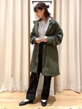 「みりたりー」｜「アイテム（モッズコート）」を使った、coen misakiさん（レディース・160cm）の秋コーディネート