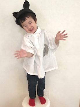 「MAKIE（マキエ）のアイテム」を使った、おまめさん（キッズ・100cm）の冬コーディネート