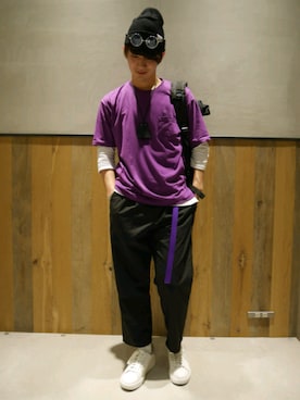 「アイテム（ニットキャップ/ビーニー）」を使った、うえぴさん（メンズ・178cm・10代）の春コーディネート