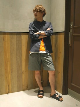 「RAGEBLUE（レイジブルー）のアイテム（シューズ）」を使った、うえぴさん（メンズ・178cm）の夏コーディネート