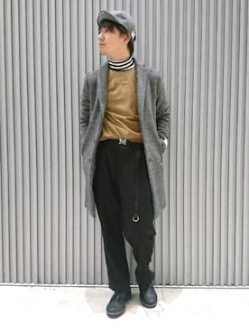「アイテム（チェスターコート）」を使った、うえぴさん（メンズ・178cm・20代）の秋コーディネート
