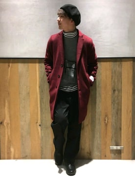 「RAGEBLUE（レイジブルー）のアイテム（ハンチング/ベレー帽）」を使った、うえぴさん（メンズ・178cm）の秋コーディネート