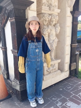 「Taiwan」｜「アイテム（オールインワン・サロペット）」を使った、Hungwaiさん（レディース・155cm）の秋コーディネート