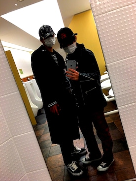 「MISBHV（ミスビヘイブ）のアイテム（チェスターコート）」を使った、ならりゅうじさん（メンズ・183cm）の冬コーディネート