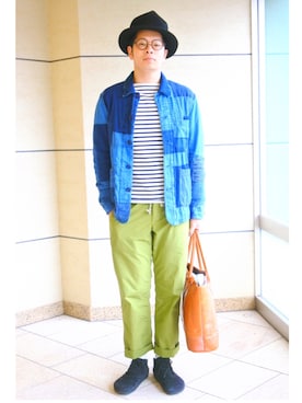「BLUE BLUE（ブルーブルー）のアイテム（デニムジャケット）」を使った、1303⇨703さん（メンズ・182cm）の春コーディネート