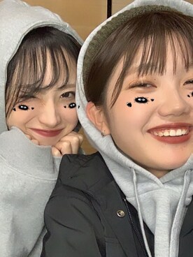 「双子コーデ」｜「アイテム（ブルゾン）」を使った、なぽ🐼さん（レディース・163cm）の冬コーディネート