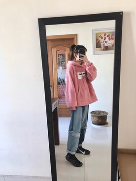 「TYAKASHAのアイテム（パンツ）」を使った、肉食啊さん（キッズ・155cm）の秋コーディネート