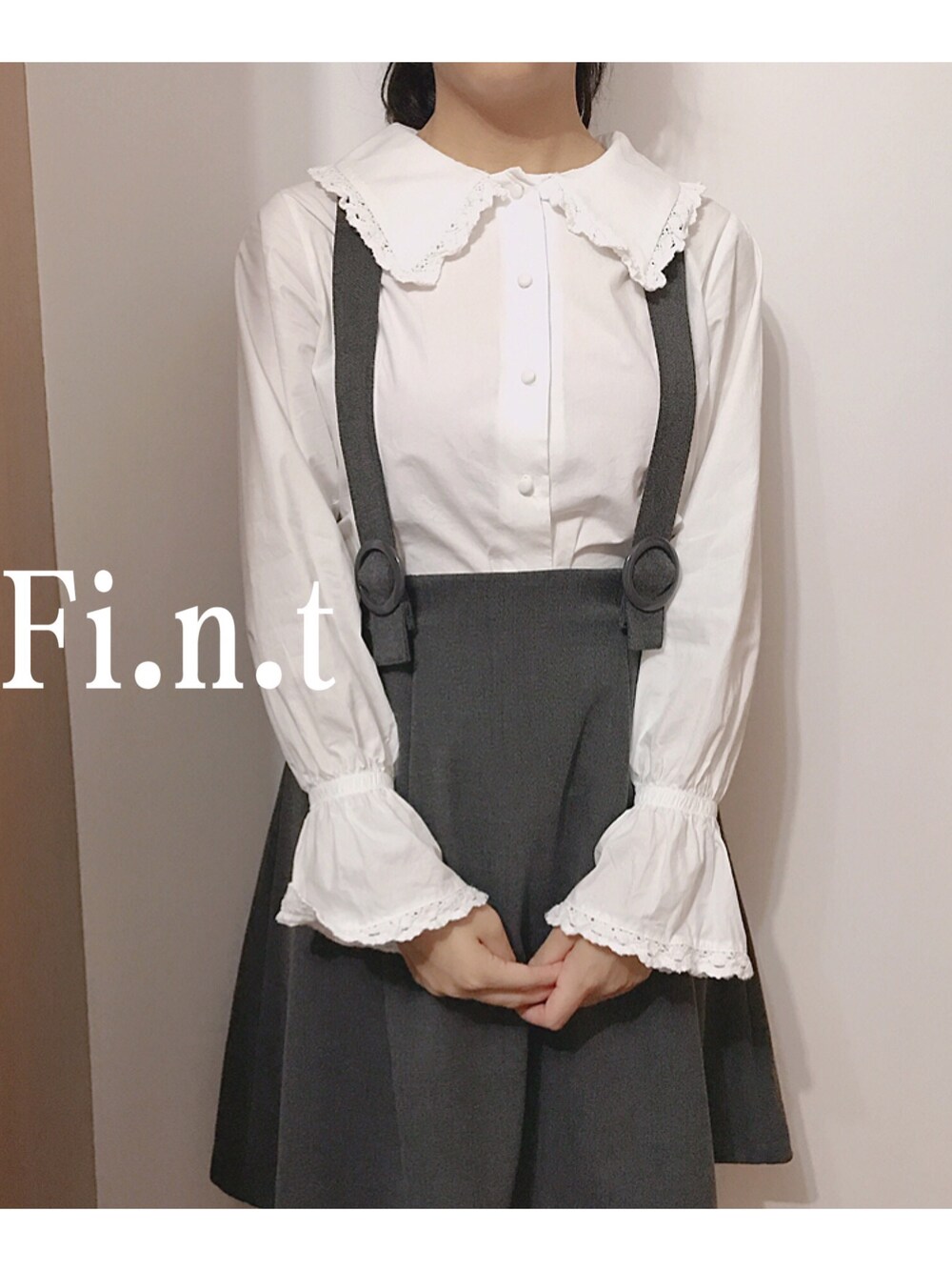 「an another angelusのアイテム（シャツ/ブラウス、ホワイト系）」を使った、neneさん（レディース・163cm）の春コーディネートの1枚目の写真