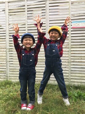 「wearhalloween2017」｜「アイテム（サロペット/オーバーオール）」を使った、HINAHIMAさん（キッズ・100cm）の秋コーディネート