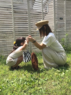 「RED CHOP WORKS（レッドチョップワークス）のアイテム」を使った、HINAHIMAさん（キッズ・100cm）の秋コーディネート