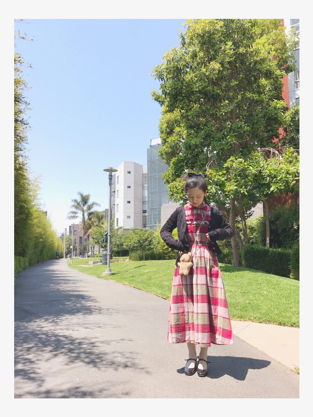 「LEBECCA boutique、LEBECCAboutique、honeymihoney、clarks、RUBY AND YOU、rubyandyou、merry jenny、merryjenny」｜「LEBECCA boutiqueのアイテム（ワンピース、レッド系）」を使った、Mangojamさん（レディース・157cm）の夏コーディネートの1枚目の写真