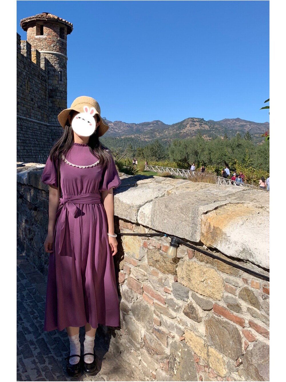 「LEBECCA boutique、LEBECCAboutique、HARUTA」｜「LEBECCA boutiqueのアイテム（ワンピース、パープル系）」を使った、Mangojamさん（レディース・160cm）の秋コーディネートの1枚目の写真