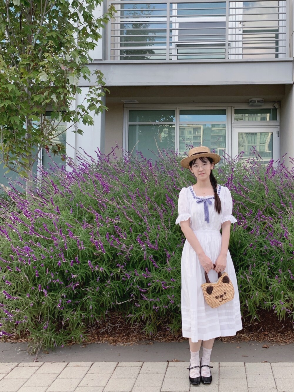 「katie、franche lippee、franchelippee、BEAMS BOY、clarks」｜「Katieのアイテム（ワンピース、ホワイト系）」を使った、Mangojamさん（レディース・160cm）の秋コーディネートの1枚目の写真