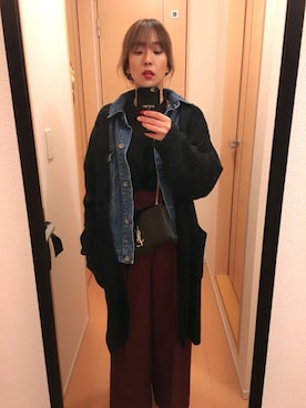 「UNIQLO Tシャツ」｜「アイテム（トップス）」を使った、natsukoさん（レディース・165cm）の秋コーディネート