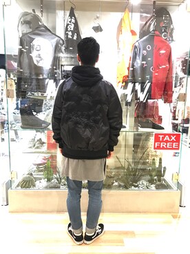 「KaneZ（ケインズ）のアイテム（ナイロンジャケット）」を使った、LHP池袋スタッフ４さん（メンズ・170cm）の冬コーディネート