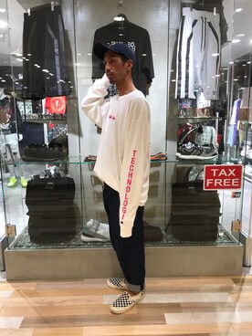「L.H.P（エルエイチピー）のアイテム（キャップ）」を使った、LHP池袋スタッフ４さん（メンズ・170cm）の夏コーディネート