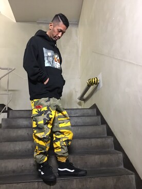 「L.H.P（エルエイチピー）のアイテム（スニーカー）」を使った、LHP池袋スタッフ４さん（メンズ・170cm）の秋コーディネート