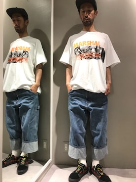 「KaneZ（ケインズ）のアイテム（Tシャツ/カットソー）」を使った、LHP池袋スタッフ４さん（メンズ・170cm）の春コーディネート