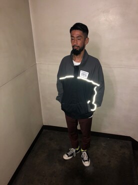 「BlackEyePatch（ブラックアイパッチ）のアイテム（ブルゾン）」を使った、LHP池袋スタッフ４さん（メンズ・170cm）の夏コーディネート