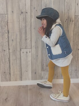 「Champion（チャンピオン）のアイテム（その他アウター）」を使った、yusyu☺︎︎✩︎さん（キッズ・100cm）の冬コーディネート