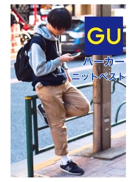 「NEW BALANCE（ニューバランス）のU520（スニーカー）」を使った、fuma<GUstylist>さん（メンズ・175cm）の春コーディネート