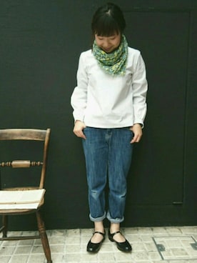 「アイテム（マフラー）」を使った、sanaさん（レディース・156cm）の冬コーディネート