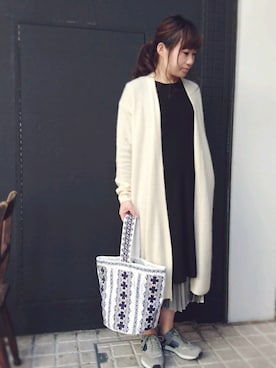 「NE QUITTEZ PAS!（ヌキテパ）のアイテム（バッグ）」を使った、sanaさん（レディース・156cm）の冬コーディネート