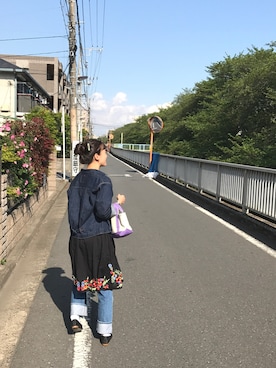 「orSlow（オアスロウ）のアイテム（ジャケット/アウター）」を使った、kiji*さん（レディース・162cm）の春コーディネート