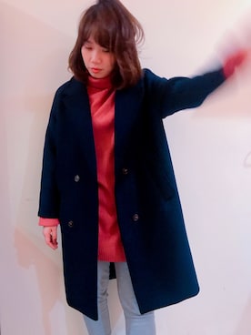「AIR SPACE（エアースペース）のアイテム（ジャケット/アウター）」を使った、洪曉曉さん（レディース・160cm）の冬コーディネート