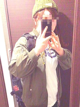 「チャイハネ（チャイハネ）のアイテム（ニットキャップ/ビーニー）」を使った、さおちんさん（レディース・165cm）の春コーディネート