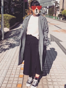 「LEPSIM（レプシィム）のアイテム（チェスターコート）」を使った、Noaゴーローさん（レディース・165cm）の秋コーディネート