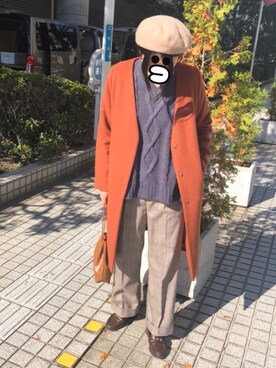 「ジーユーコーデ」｜「アイテム（ハンチング/ベレー帽）」を使った、Noaゴーローさん（レディース・165cm）の秋コーディネート