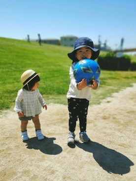 「CLASKA Gallery & Shop "DO"（クラスカ ギャラリー＆ショップ　ドー）のアイテム（帽子）」を使った、なあさん（キッズ・70cm）の春コーディネート