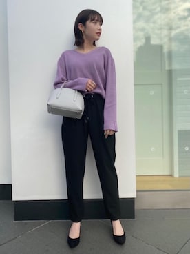 「MARCO BIANCHINI（マルコビアンチーニ）のアイテム（ショルダーバッグ）」を使った、Miku Sugimotoさん（レディース・157cm）の冬コーディネート