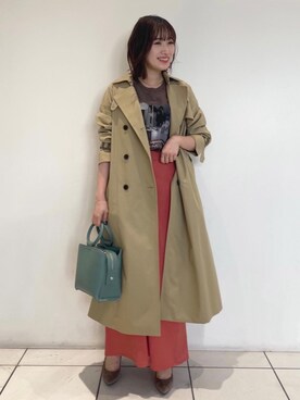 「green label relaxing（グリーンレーベルリラクシング）のアイテム（トレンチコート）」を使った、Miku Sugimotoさん（レディース・157cm）の冬コーディネート