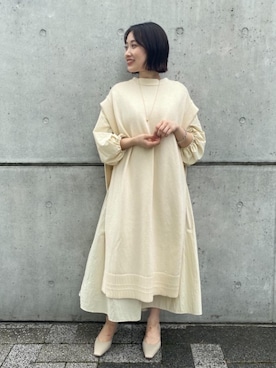 「ニット/セーター」｜「アイテム（アクセサリー）」を使った、Miku Sugimotoさん（レディース・157cm）の秋コーディネート