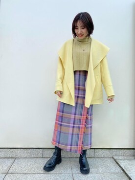 「EMMEL REFINES（エメルリファインズ）のアイテム（その他アウター）」を使った、Miku Sugimotoさん（レディース・157cm）の秋コーディネート