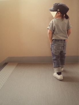 「ロールアップ」｜「アイテム（キャスケット）」を使った、RSKKさん（キッズ・90cm）の秋コーディネート