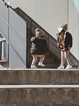 「レイヤードstyle」｜「アイテム（ダウンジャケット/コート）」を使った、RSKKさん（キッズ・90cm）の冬コーディネート