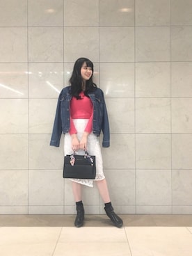 「MERCURYDUO（マーキュリーデュオ）のアイテム（テーラードジャケット）」を使った、中川真梨さん（レディース・168cm）の冬コーディネート