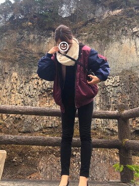 「Rodeo Crowns（ロデオクラウンズ）のアイテム（ブルゾン）」を使った、shippoさん（レディース・170cm）の秋コーディネート