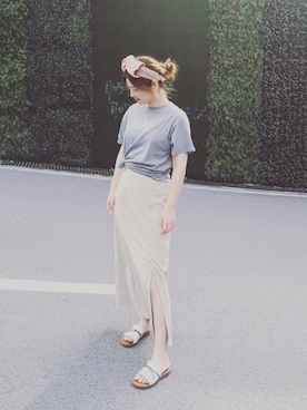 「日系极简」｜「アイテム（スカート）」を使った、kangyaさん（レディース・168cm）の夏コーディネート