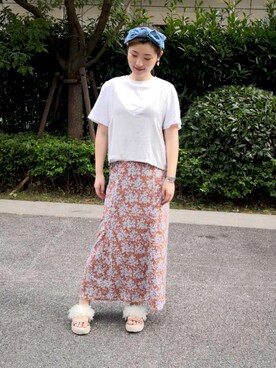 「日系极简」｜「アイテム（サンダル）」を使った、kangyaさん（レディース・168cm）の夏コーディネート