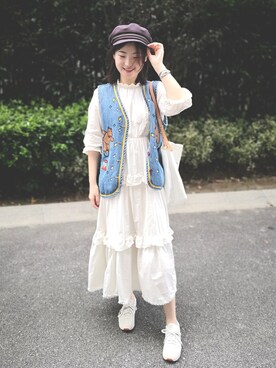 「休闲」｜「アイテム（ワンピース）」を使った、kangyaさん（レディース・168cm）の秋コーディネート
