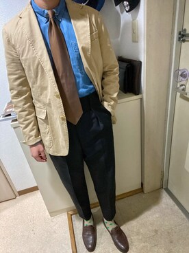 「アイテム（フォーマルスーツ/小物）」を使った、Hodakさん（メンズ・173cm・20代）の冬コーディネート