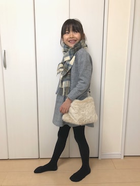 「CIAOPANIC TYPY（チャオパニックティピー）のアイテム（ワンピース、グレー系）」を使った、ronさん（レディース・130cm）の冬コーディネート