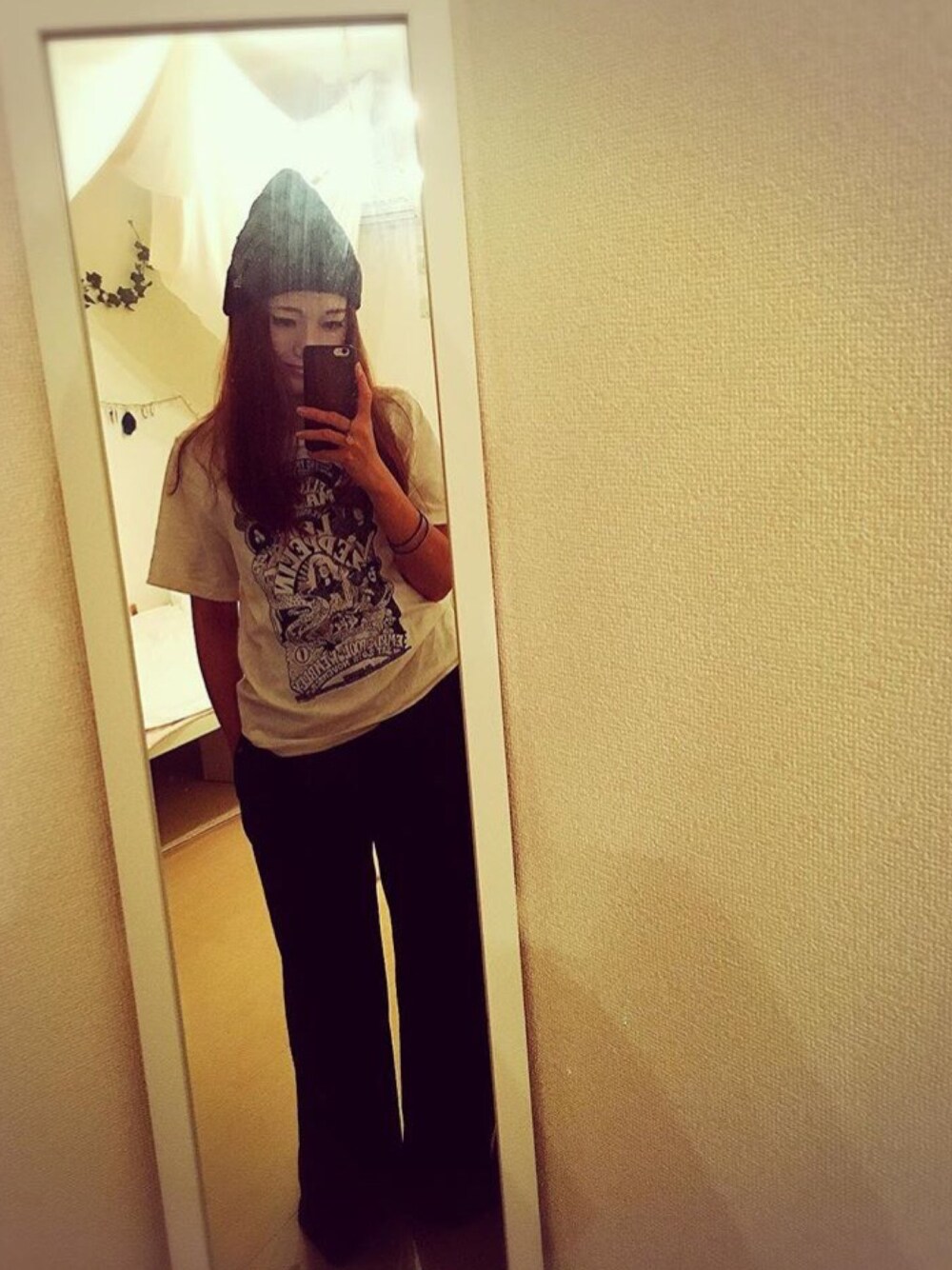 「NEW ERA、H&M、ZARA、handmade、プチプラ、プチプラコーデ、ゆるカジ」｜「NEW ERAのアイテム（ニットキャップ/ビーニー、ブラック系）」を使った、kn☽︎‪︎.*·̩͙‬mさん（レディース・155cm）の秋コーディネートの1枚目の写真