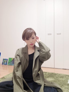 「ゆるカジ」｜「アイテム（ジャケット/アウター）」を使った、kn☽︎‪︎.*·̩͙‬mさん（レディース・155cm）の冬コーディネート