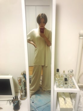 「select MOCA（セレクトモカ）のアイテム（セットアップ）」を使った、kn☽︎‪︎.*·̩͙‬mさん（レディース・155cm）の夏コーディネート